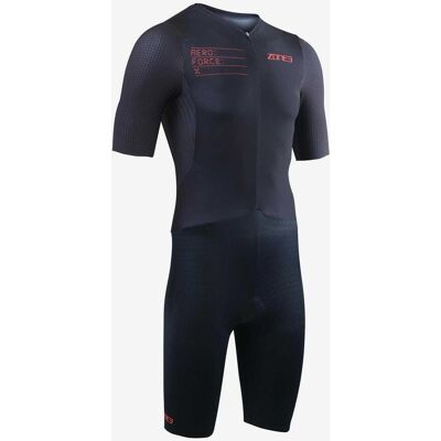 Combinaison de triathlon Zone3 Aeroforce X II manche courte noir orange - M - Publicité Combinaison de triathlon Zone3 Aeroforce X II manche courte noir orange - M - Publicité
