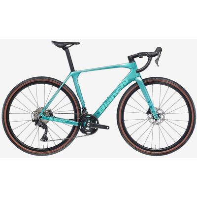 Vélo gravel Bianchi Impulso Comp Shimano GRX 610/820 bleu - L - Publicité Vélo gravel Bianchi Impulso Comp Shimano GRX 610/820 bleu - L - Publicité