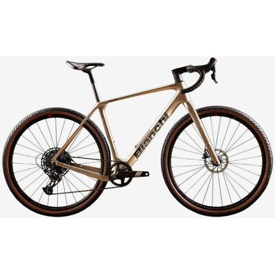 Vélo Gravel Bianchi Arcadex Comp Shimano GRX 822 marron - M - Publicité Vélo Gravel Bianchi Arcadex Comp Shimano GRX 822 marron - M - Publicité