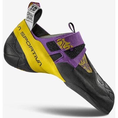 Chaussons d'escalade La Sportiva Skwama noir jaune lilas - 38 - Publicité Chaussons d'escalade La Sportiva Skwama noir jaune lilas - 38 - Publicité