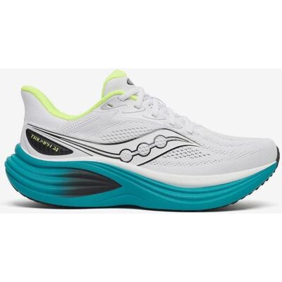 Chaussures Saucony Triumph 24 blanc turquoise noir - 42.5 - Publicité Chaussures Saucony Triumph 24 blanc turquoise noir - 42.5 - Publicité