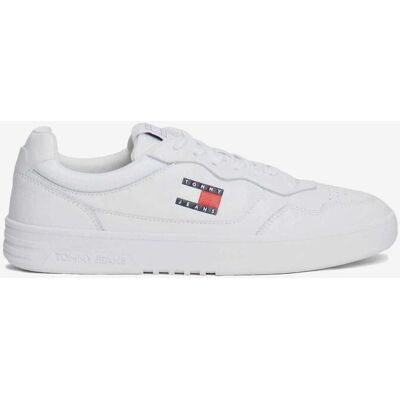 Tommy Hilfiger Chaussures Tommy Jeans Cupsole Leather Essential blanc pur - 44 - Publicité Tommy Hilfiger Chaussures Tommy Jeans Cupsole Leather Essential blanc pur - 44 - Publicité