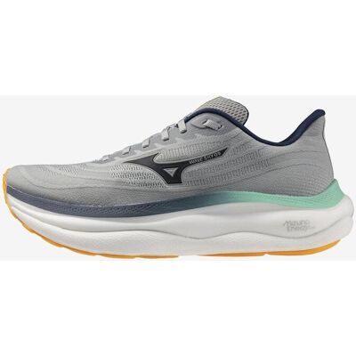 Chaussures Mizuno Wave Sky 9 gris bleu jaune - 42 - Publicité Chaussures Mizuno Wave Sky 9 gris bleu jaune - 42 - Publicité