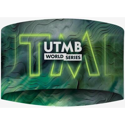 Bandeau Buff Coolnet UTMB 2026 vert foncé noir - Publicité Bandeau Buff Coolnet UTMB 2026 vert foncé noir - Publicité