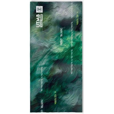 Tour de cou Tubular CoolNet UV Buff UTMB 2026 vert foncé vert gris - Publicité Tour de cou Tubular CoolNet UV Buff UTMB 2026 vert foncé vert gris - Publicité