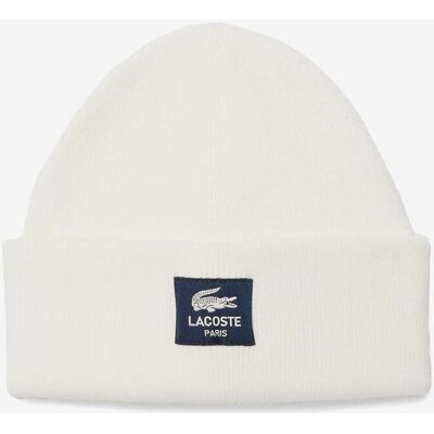 Bonnet Lacoste Square Logo blanc pur - Publicité Bonnet Lacoste Square Logo blanc pur - Publicité