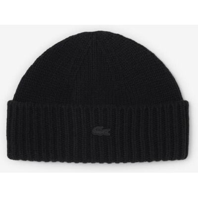 Bonnet Lacoste 3D Rib Knit Wool noir - Publicité Bonnet Lacoste 3D Rib Knit Wool noir - Publicité