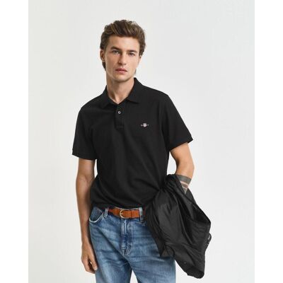 Polo Gant Shield manches courtes noir pur - S - Publicité Polo Gant Shield manches courtes noir pur - S - Publicité