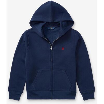 Sweat à capuche Ralph Lauren Molleton Full Zip bleu marine rouge junior - S - Publicité Sweat à capuche Ralph Lauren Molleton Full Zip bleu marine rouge junior - S - Publicité