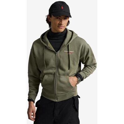 Sweat à capuche Ralph Lauren Relaxed Fit Polo Sport Full Zip vert olive - XL - Publicité Sweat à capuche Ralph Lauren Relaxed Fit Polo Sport Full Zip vert olive - XL - Publicité