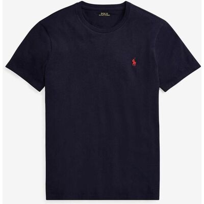 T-shirt Ralph Lauren Custom Slim Fit manche courte bleu marine rouge - S - Publicité T-shirt Ralph Lauren Custom Slim Fit manche courte bleu marine rouge - S - Publicité