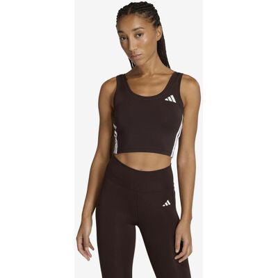 Top court adidas Workout Essentials 3-Stripes marron foncé blanc femme - M - Publicité Top court adidas Workout Essentials 3-Stripes marron foncé blanc femme - M - Publicité