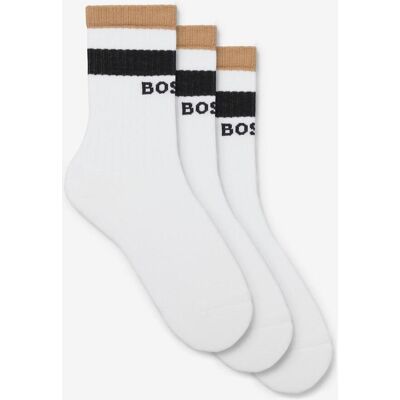 Chaussettes BOSS Rib Iconic blanc noir beige (3 paires) - Publicité Chaussettes BOSS Rib Iconic blanc noir beige (3 paires) - Publicité