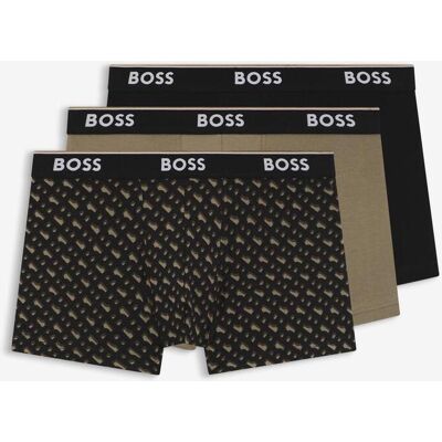 Boxer BOSS Power Desig noir beige (3 unités) - M - Publicité Boxer BOSS Power Desig noir beige (3 unités) - M - Publicité