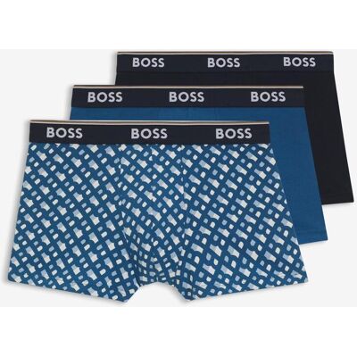 Boxer BOSS Power Design bleu blanc (3 unités) - S - Publicité Boxer BOSS Power Design bleu blanc (3 unités) - S - Publicité