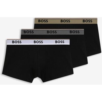 Boxer BOSS Trunk Power noir blanc beige 3 unités - L - Publicité Boxer BOSS Trunk Power noir blanc beige 3 unités - L - Publicité