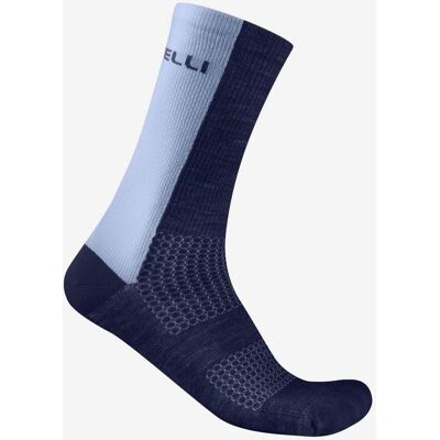 Chaussettes Castelli Logo 18 Merino bleu intense - L-XL - Publicité Chaussettes Castelli Logo 18 Merino bleu intense - L-XL - Publicité