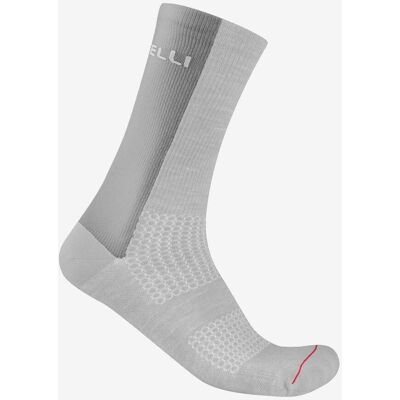 Chaussettes Castelli Logo 18 Merino gris clair - S-M - Publicité Chaussettes Castelli Logo 18 Merino gris clair - S-M - Publicité