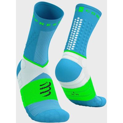 Chaussettes Compressport Ultra Trail v2.0 bleu vert blanc - T2 - Publicité Chaussettes Compressport Ultra Trail v2.0 bleu vert blanc - T2 - Publicité