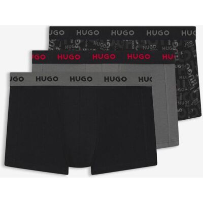 Boxer HUGO Trunk Triplet Design noir gris rouge (3 unités) - S - Publicité Boxer HUGO Trunk Triplet Design noir gris rouge (3 unités) - S - Publicité