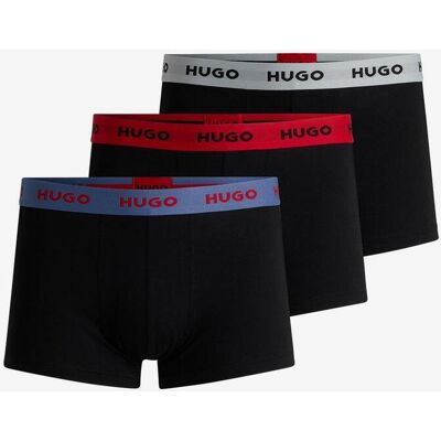 Boxer HUGO Triplet Logo noir bleu rouge (3 unités) - XS - Publicité Boxer HUGO Triplet Logo noir bleu rouge (3 unités) - XS - Publicité