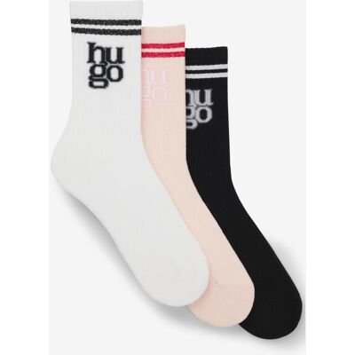 Chaussettes HUGO QS Sportylog blanc noir rose (3 paires) - 39-42 - Publicité Chaussettes HUGO QS Sportylog blanc noir rose (3 paires) - 39-42 - Publicité
