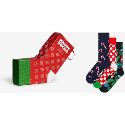 Chaussettes Happy Socks X-Mas Stocking bleu marine rouge noir (3 paires) - 41-46 - Publicité Chaussettes Happy Socks X-Mas Stocking bleu marine rouge noir (3 paires) - 41-46 - Publicité