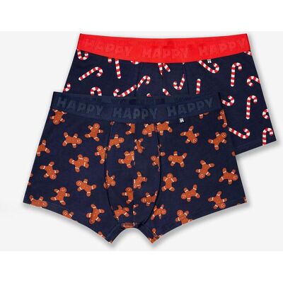 Boxer Happy Socks Gingerbread Candy bleu marine rouge (2 unités) - M - Publicité Boxer Happy Socks Gingerbread Candy bleu marine rouge (2 unités) - M - Publicité
