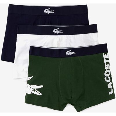 Boxer Lacoste Stretch Coton Logo vert blanc bleu marine (3 unités) - M - Publicité Boxer Lacoste Stretch Coton Logo vert blanc bleu marine (3 unités) - M - Publicité