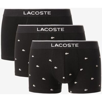 Boxer Lacoste imprimé extensible noir blanc (3 unités) - L - Publicité Boxer Lacoste imprimé extensible noir blanc (3 unités) - L - Publicité