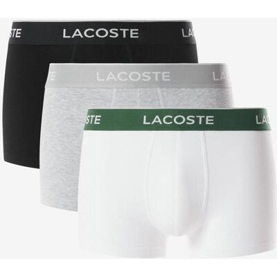 Boxer Lacoste Stretch Cotton Logo blanc gris noir (3 unités) - XL - Publicité Boxer Lacoste Stretch Cotton Logo blanc gris noir (3 unités) - XL - Publicité