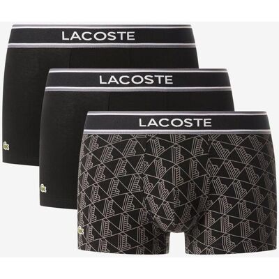 Boxer Lacoste Monogram noir blanc (3 unités) - M - Publicité Boxer Lacoste Monogram noir blanc (3 unités) - M - Publicité