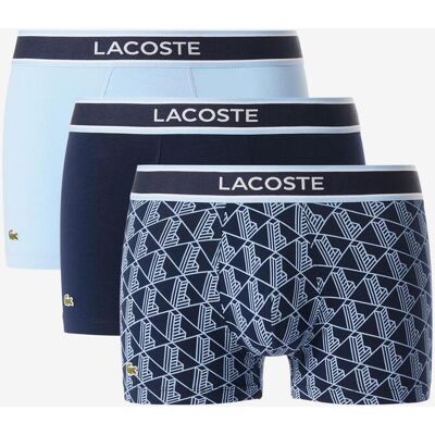 Boxer Lacoste Monogram bleu blanc (3 unités) - XS - Publicité Boxer Lacoste Monogram bleu blanc (3 unités) - XS - Publicité