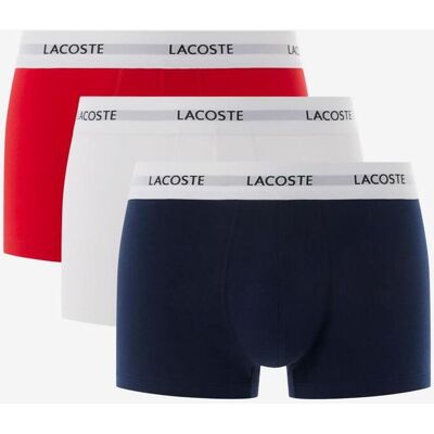 Boxer Lacoste Court bleu marine blanc rouge (3 unités) - L - Publicité Boxer Lacoste Court bleu marine blanc rouge (3 unités) - L - Publicité