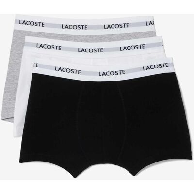 Boxer Lacoste Court noir blanc gris (3 unités) - S - Publicité Boxer Lacoste Court noir blanc gris (3 unités) - S - Publicité