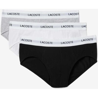 Slip Lacoste Slip Sous noir blanc gris (3 unités) - M - Publicité Slip Lacoste Slip Sous noir blanc gris (3 unités) - M - Publicité