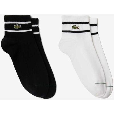 Chaussettes Lacoste Sport Stripe noir blanc (2 paires) - 39-42 - Publicité Chaussettes Lacoste Sport Stripe noir blanc (2 paires) - 39-42 - Publicité