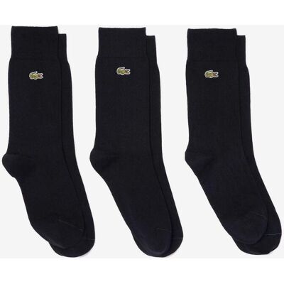Chaussettes Lacoste Basic Crocodile noir (3 paires) - 39-42 - Publicité Chaussettes Lacoste Basic Crocodile noir (3 paires) - 39-42 - Publicité
