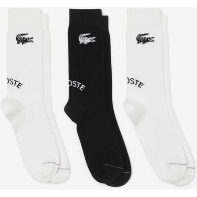 Chaussettes Lacoste Cotton Crocodile blanc pur bleu marine (3 paires) - 39-42 - Publicité Chaussettes Lacoste Cotton Crocodile blanc pur bleu marine (3 paires) - 39-42 - Publicité