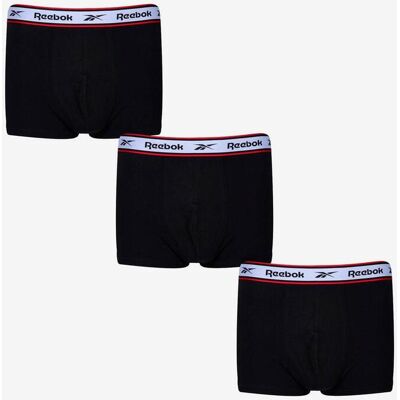 Boxer Reebok Barlow noir pur (3 unités) - S - Publicité Boxer Reebok Barlow noir pur (3 unités) - S - Publicité