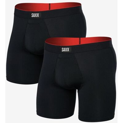 Boxer SAXX Multi-Sport Mesh noir rouge (2 unités) - XS - Publicité Boxer SAXX Multi-Sport Mesh noir rouge (2 unités) - XS - Publicité