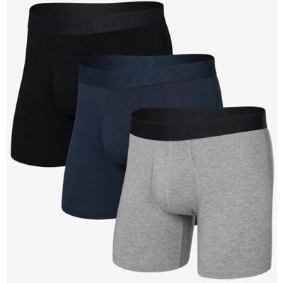 Boxer SAXX Droptemp Cooling Cotton noir bleu gris (3 unités) - M - Publicité Boxer SAXX Droptemp Cooling Cotton noir bleu gris (3 unités) - M - Publicité