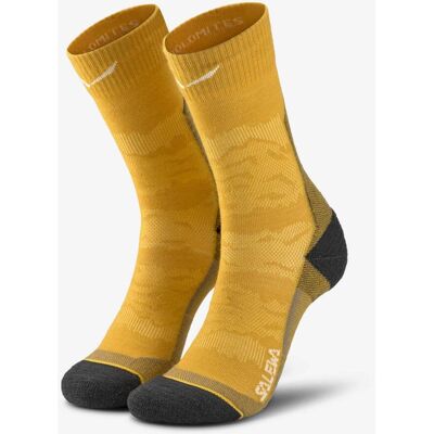 Chaussettes Salewa Ortles Merino Crew moutarde gris foncé - 39-41 - Publicité Chaussettes Salewa Ortles Merino Crew moutarde gris foncé - 39-41 - Publicité