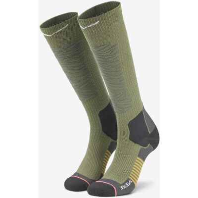 Chaussettes Salewa Sella Free vert olive gris noir jaune - 39-41 - Publicité Chaussettes Salewa Sella Free vert olive gris noir jaune - 39-41 - Publicité