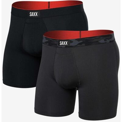 Boxer SAXX Multi-Sport Mesh gris foncé noir pur (2 unités) - L - Publicité Boxer SAXX Multi-Sport Mesh gris foncé noir pur (2 unités) - L - Publicité