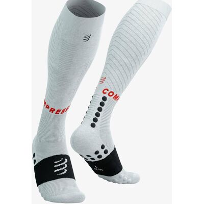 Chaussettes Compressport Full Recovery 2.0 blanc noir rouge - 1M - Publicité Chaussettes Compressport Full Recovery 2.0 blanc noir rouge - 1M - Publicité