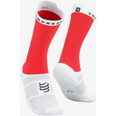Chaussettes Compressport Pro Racing v4.0 Bike rouge vif blanc - T1 - Publicité Chaussettes Compressport Pro Racing v4.0 Bike rouge vif blanc - T1 - Publicité