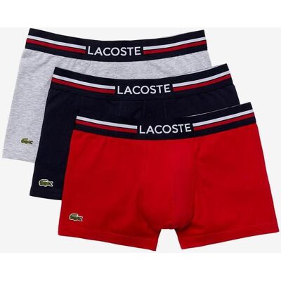 Boxer Lacoste Iconics rouge bleu marine gris (3 unités) - S - Publicité Boxer Lacoste Iconics rouge bleu marine gris (3 unités) - S - Publicité