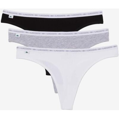 Tanga Lacoste String blanc gris noir (3 unités) - L - Publicité Tanga Lacoste String blanc gris noir (3 unités) - L - Publicité