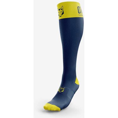 Chaussettes Otso Multisport Recovery bleu marine jaune fluo - M - Publicité Chaussettes Otso Multisport Recovery bleu marine jaune fluo - M - Publicité